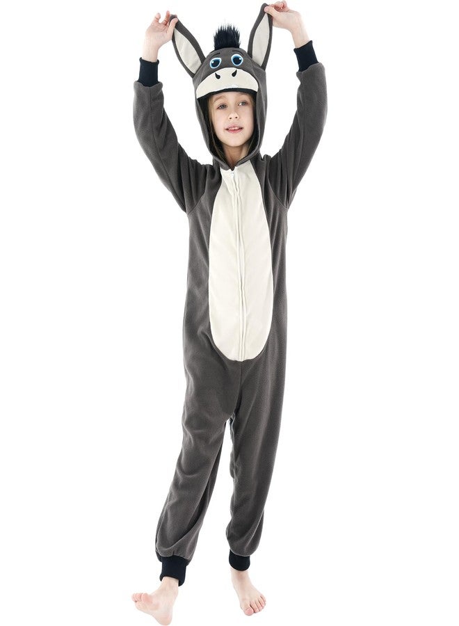 Wizland Donkey Costume for Kid Animal Costume,Farm Animal Onesie For Hellowen With A Removable Tail 4-6 - Image 1